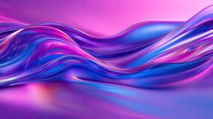 Fototapeta premium A dynamic 3D fluid waveform in a vibrant gradient, flowing seamlessly across the screen, embodying cutting-edge technology and motion