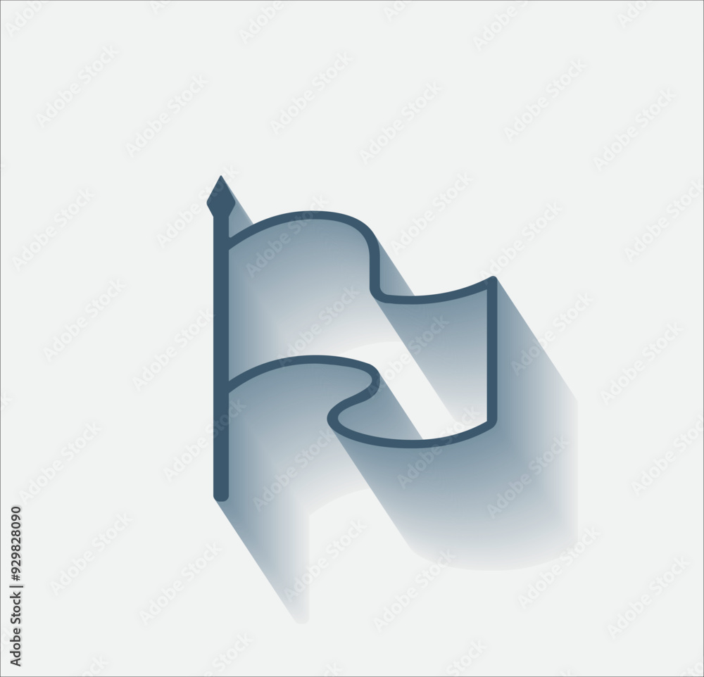Poster vector dark color icon with shadow on light background