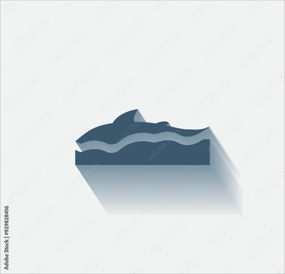 Poster vector dark color icon with shadow on light background