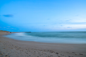 Blue hour after sunset by the sea, North Sea Denmark