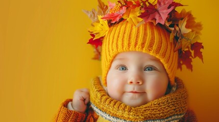 baby in autumn clothes.