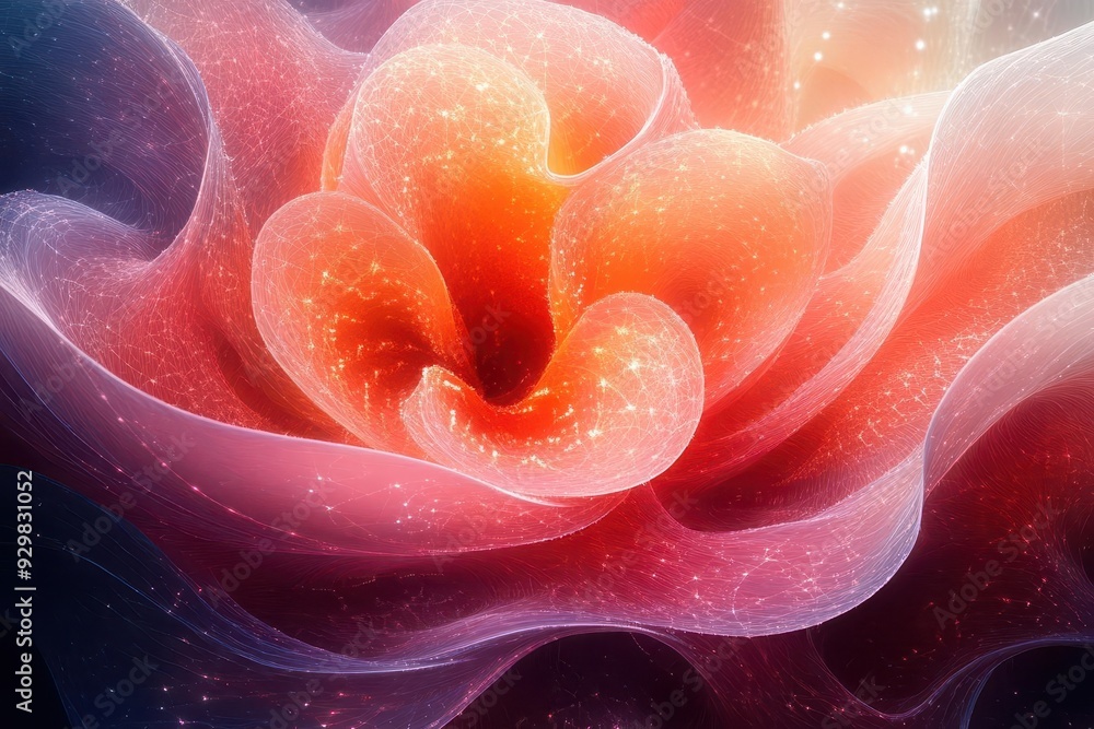 Canvas Prints ethereal fractal patterns swirling in vibrant hues intricate geometric shapes intertwining creating 