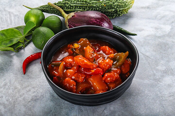 Chinese cuisine - Prawn sweet and sour sauce