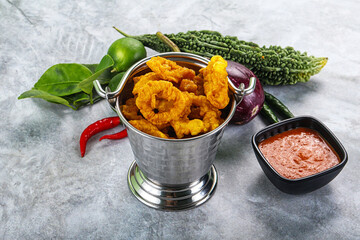 Golden fried squid crispy tempura