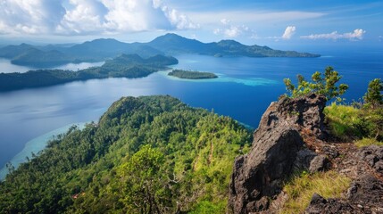 Scenic View of Islands from a Mountaintop