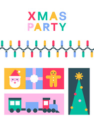 Christmas Celebration Card with Colorful Elements