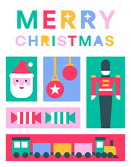 Christmas Celebration Card with Colorful Elements