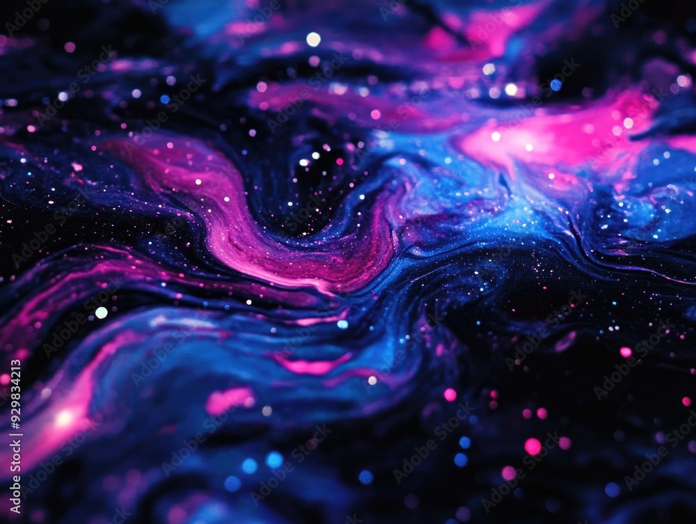 Wall mural purple and blue galaxy close up