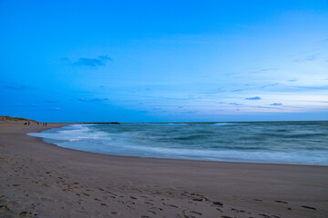 Blue hour after sunset by the sea, North Sea Denmark