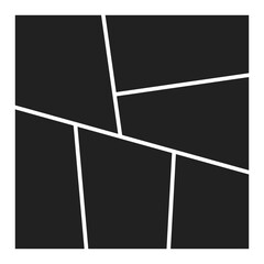 Photo collage frame template. Empty picture album grid. Photo montage layout. Vector illustration