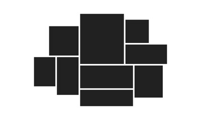 Photo collage layout template. Mood board template. Picture album grid background. Vector illustration