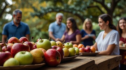 Rosh Hashanah scene showcasing the traditions of the Jewish New Year with a festive meal with apples, honey and a shofar