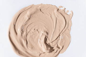 Macro foundation stroke on white background top view