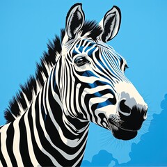 Black and White Zebra Print in Bold Vector Illustration