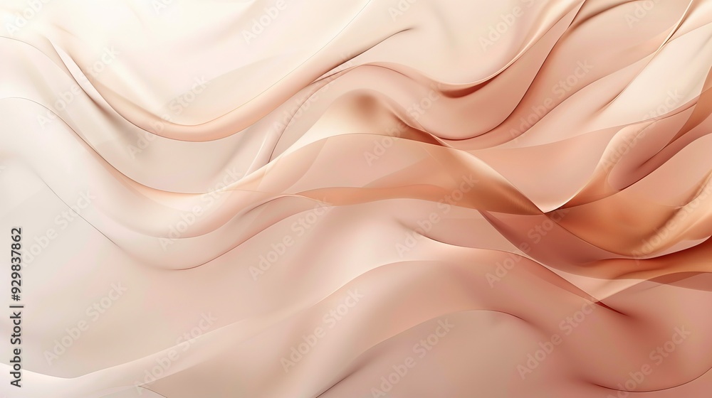 Poster Soft waves of rose gold blend seamlessly in a tranquil gradient, creating a calm and elegant atmosphere