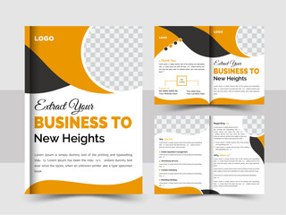 Bi Fold Corporate business brochure design template. Corporate Business Bi Fold Brochure Design Template. Business Try Fold Brochure Design, corporate abstract design in 4 page