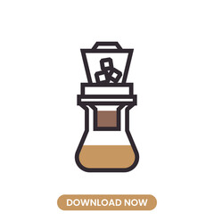 Cold brew cofee icon vector illustration. food concept vector design. Perfect for web and mobile UIUX. Modern, minimalistic vector style. Ideal for app interfaces, website elements.