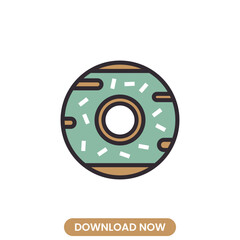 Obraz premium Donut icon vector illustration. food concept vector design. Perfect for web and mobile UIUX. Modern, minimalistic vector style. Ideal for app interfaces, website elements.