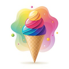Dynamic Vector Art Ice Cream with Bold, Bright Colors. Perfect for Fun and Creative Projects. Ice.Cream, Vector, Bright, Art, Creative