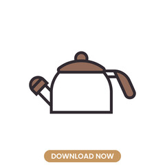 kettle cofee icon vector illustration. food concept vector design. Perfect for web and mobile UIUX. Modern, minimalistic vector style. Ideal for app interfaces, website elements
