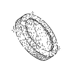 decentralized coin hand drawn. peer digital, asset fintech, investment trading decentralized coin vector sketch. isolated black illustration