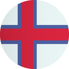 Obraz premium Flag of faroe islands badge. Sign, emblem area identity