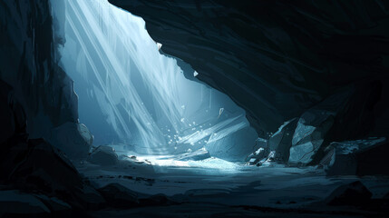 Light Streaming Through a Dark Cave Entrance