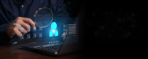 HR, Human resources management concept. Recruitment, Employment, Headhunting, Team building.