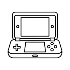 Fototapeta premium Gaming Equipment Clipart, Gamer Outline Design, Gaming Console Resembling Illustration black and white 