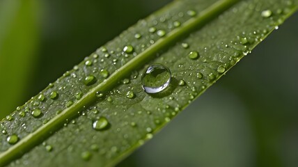 water drops on a leaf