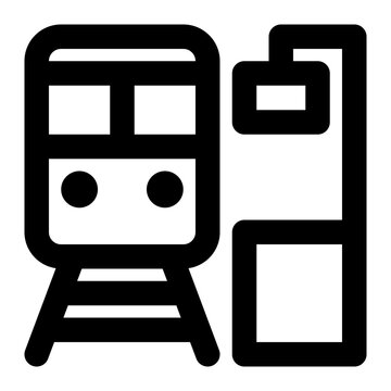 recommend clip art: train station, railway station, subway station, train, railway, public transport, transportation outline icon