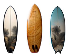 tropical background with cutout png isolated colorful surfboard transparent patterns
