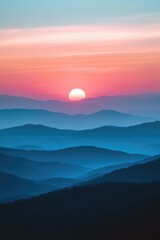 Fototapeta premium Sunset Over Mountains