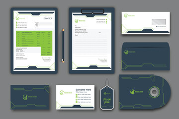 Abstract Geometric Office Stationery Equipment Set Design