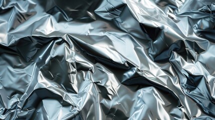 A piece of shiny silver foil with a pattern on it