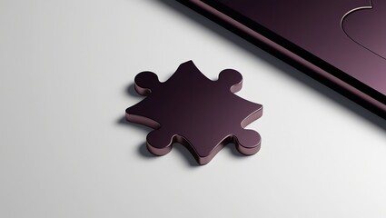 A highly stylized 3d illustration of a single puzzle