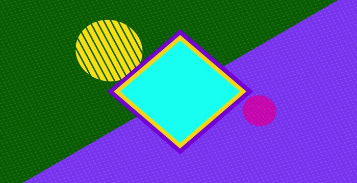 Abstract geometric green & purple background