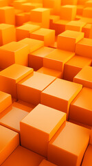 Orange cube three-dimensional background
