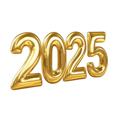 Shiny gold "2025" balloons. Perfect for New Year celebrations, events, or party decorations.

