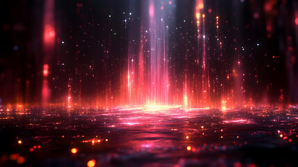 Fototapeta premium Abstract visual of glowing particles and light effects.