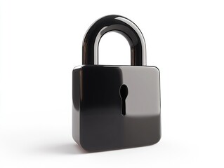 Fototapeta premium Black padlock on white surface