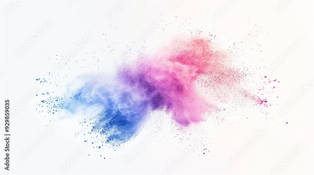 Aufkleber Vivid colors burst and mix in a captivating display, creating a stunning visual effect against a light backdrop