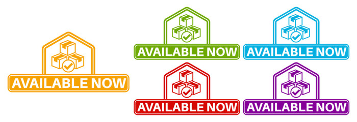 set available now icon. availability symbol sign sticker social media label template design vector illustration