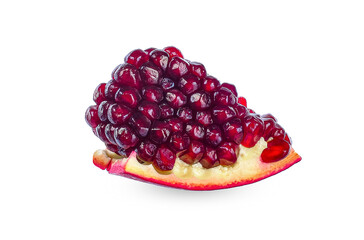 Sliced Red pomegranate fruit isolated on white background