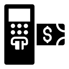 atm, automatic, teller machine, money machine, cash machine, money withdrawal, smart city solid or glyph icon