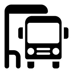 bus stop, bus station, bus shelter, city, bus, transportation, public transport, mobility solid or glyph icon