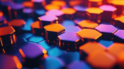 Fototapeta premium Stacked Hexagons