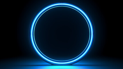 Blue neon frame background