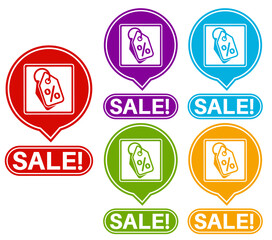 set modern sale icon. price tag sales Label sticker design vector illustration