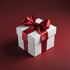 Obraz premium gift box with red ribbon on Transparent background
